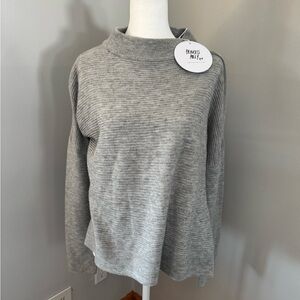 Princess Polly Light Gray Ribbed Sweatshirt